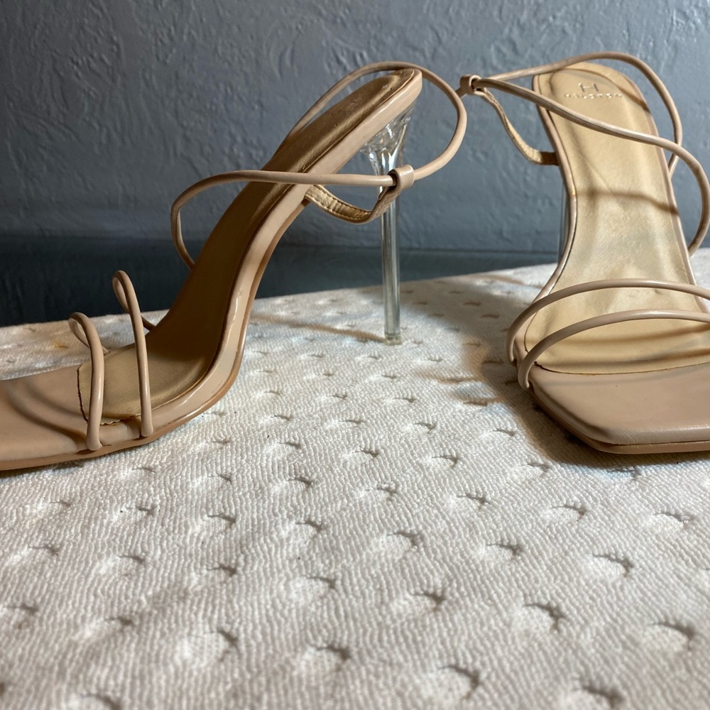 HALSTONS Nude Women's Wizard Multi Strap Party Heels Sandal - Picture 9 of 15